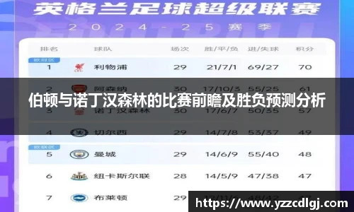 伯顿与诺丁汉森林的比赛前瞻及胜负预测分析